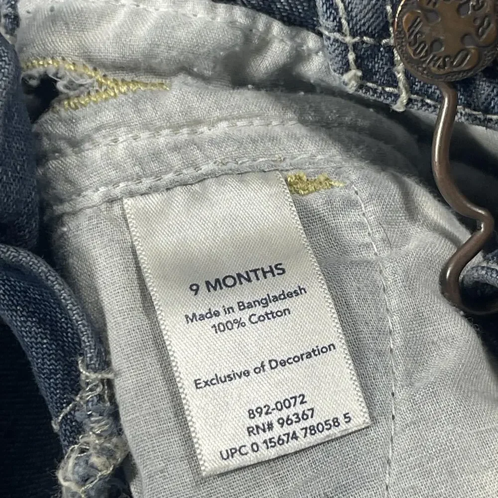 OshKosh B'gosh‎ Denim Overalls Baby 9 Months Carpenter Pockets Jeans